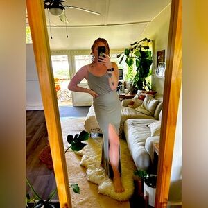 Sage Green Maxi dress with Slit